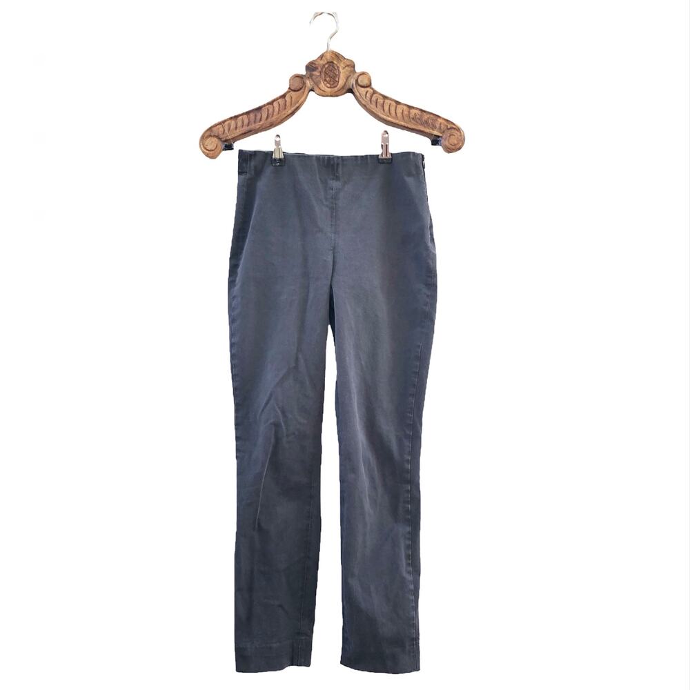 Everlane Flat Front Side Zip Straight Leg Pants Washed Black Grey 4